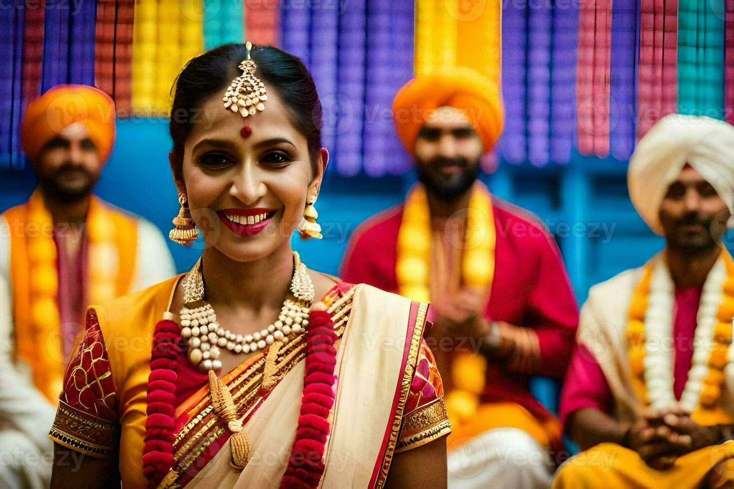 indio Boda fotografía en Londres. generado por ai foto