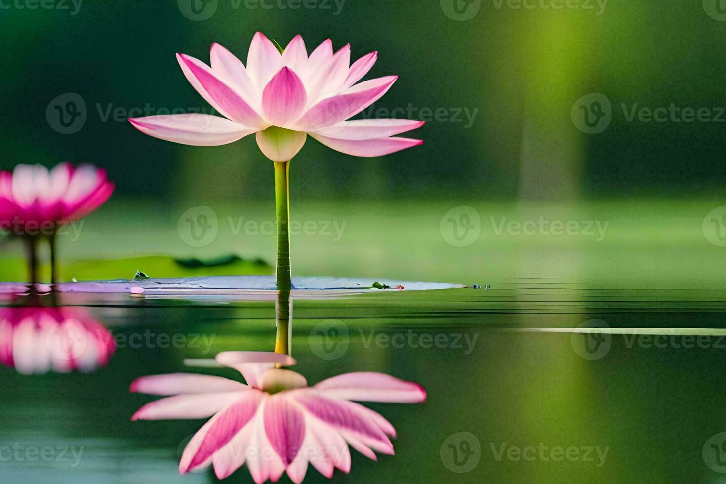 pink lotus flower in the water. AI-Generated photo