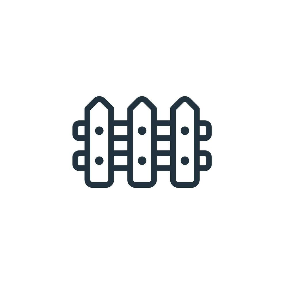 Wooden fence icon isolated on white background. wooden fence symbol for web and mobile apps. vector