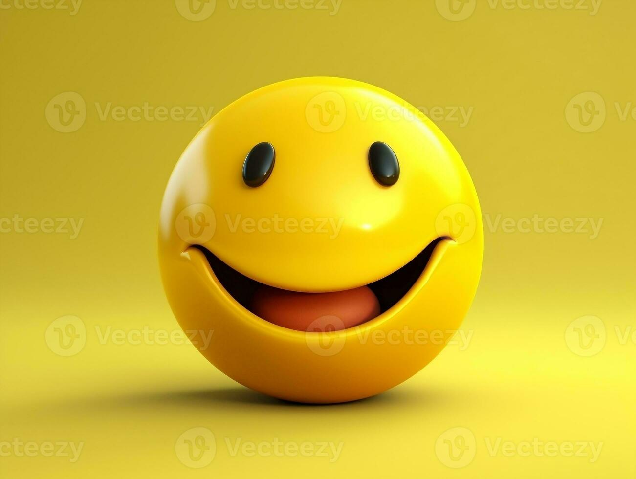 Yellow smiley emoji with isolated background generative ai photo
