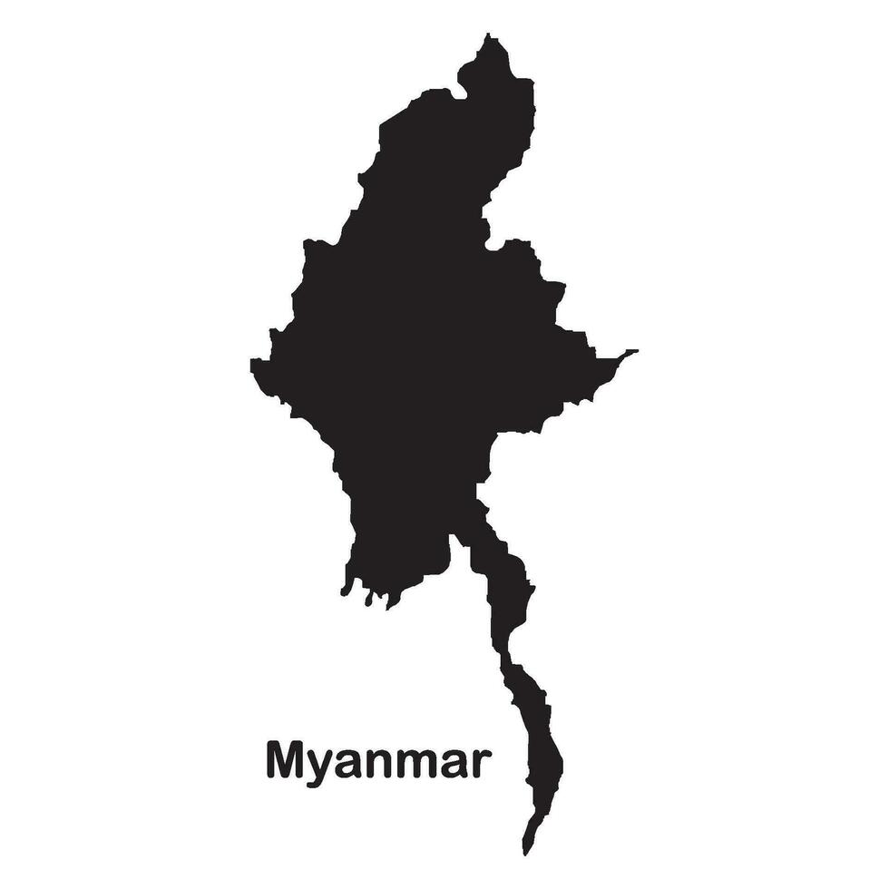 myanmar mapa icono vector