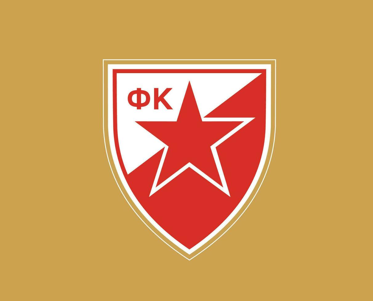 Crvena zvezda logo club símbolo serbia liga fútbol americano resumen diseño vector ilustración con marrón antecedentes