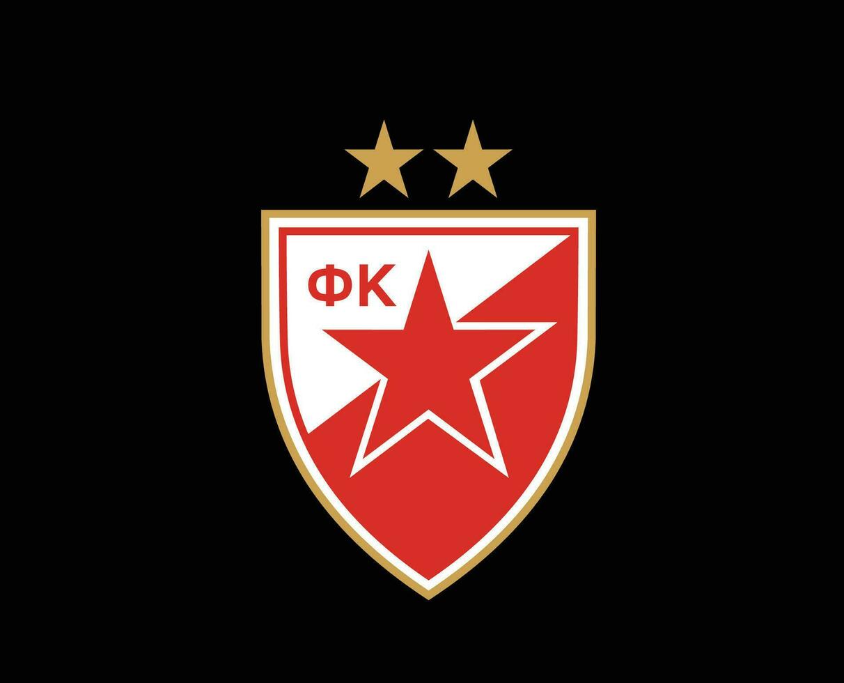 Crvena Zvezda Club Symbol Logo Serbia League Football Abstract Design Vector Illustration With Black Background