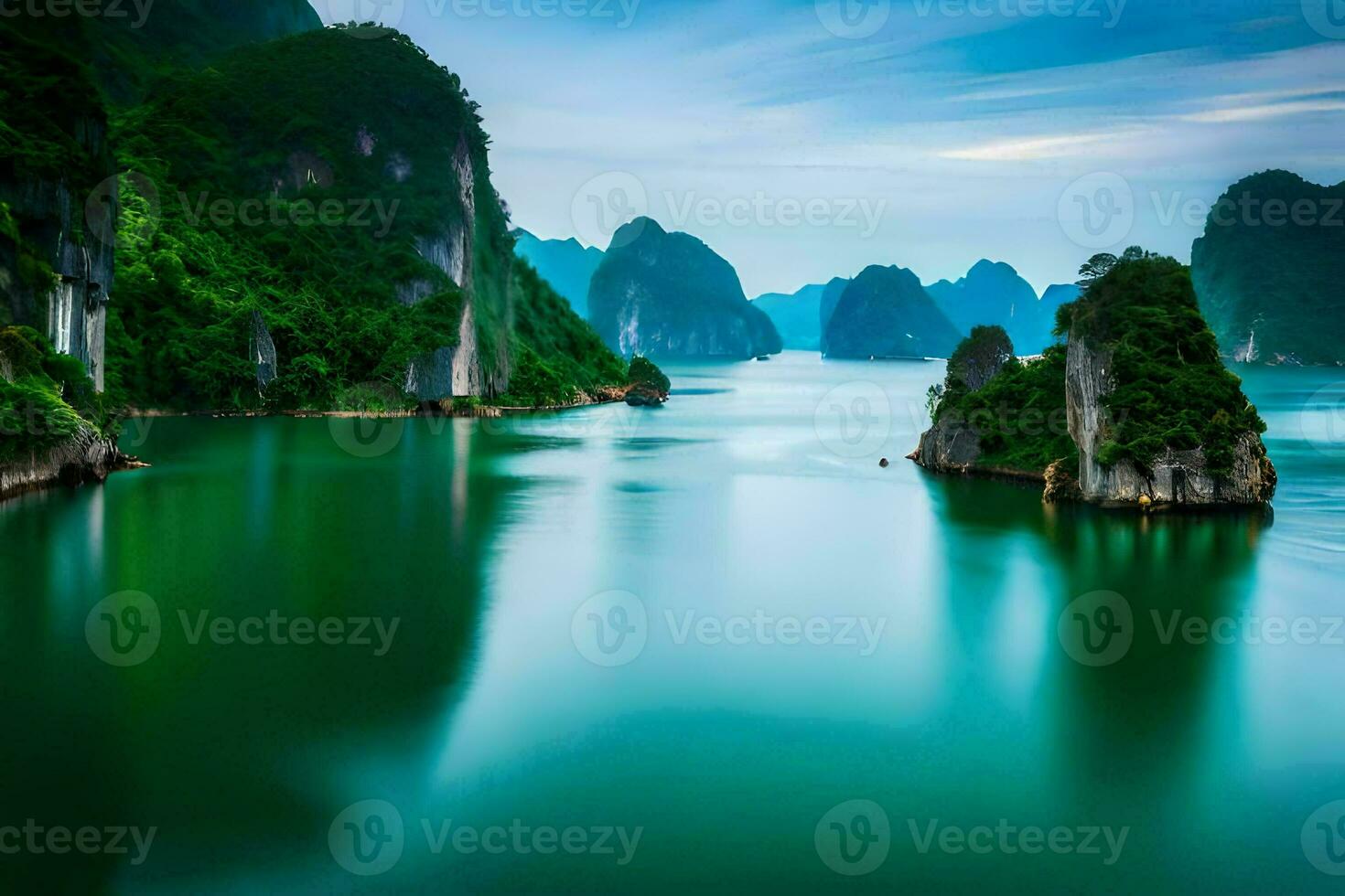 the ha long bay in vietnam. AI-Generated photo