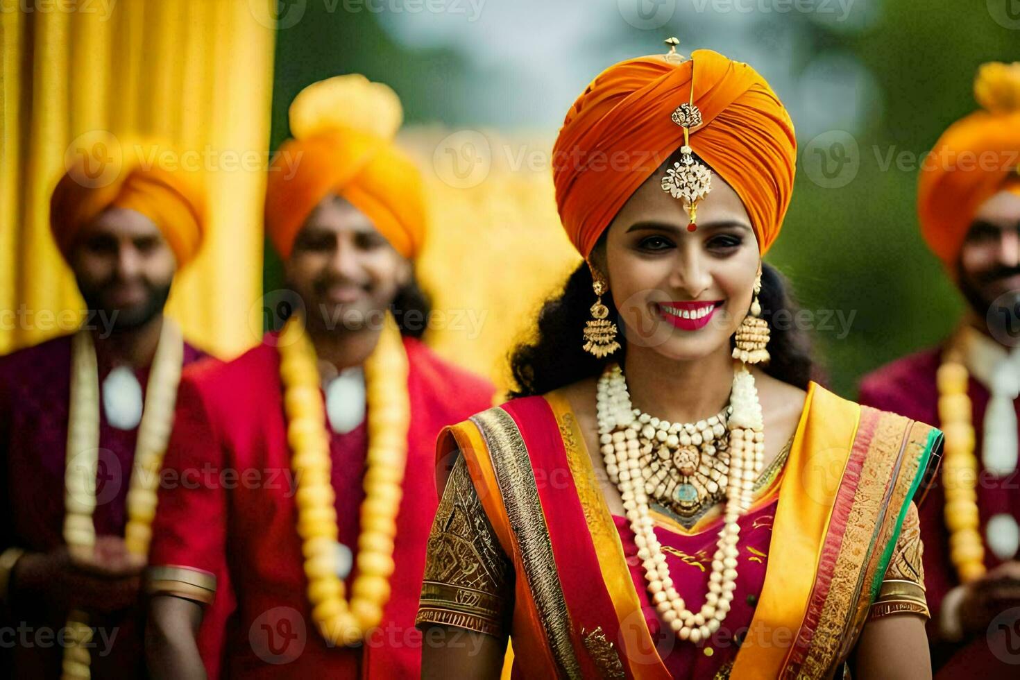 indio Boda en Delhi. generado por ai foto