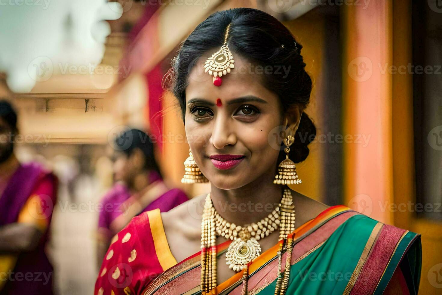 a woman in traditional indian attire. AI-Generated photo