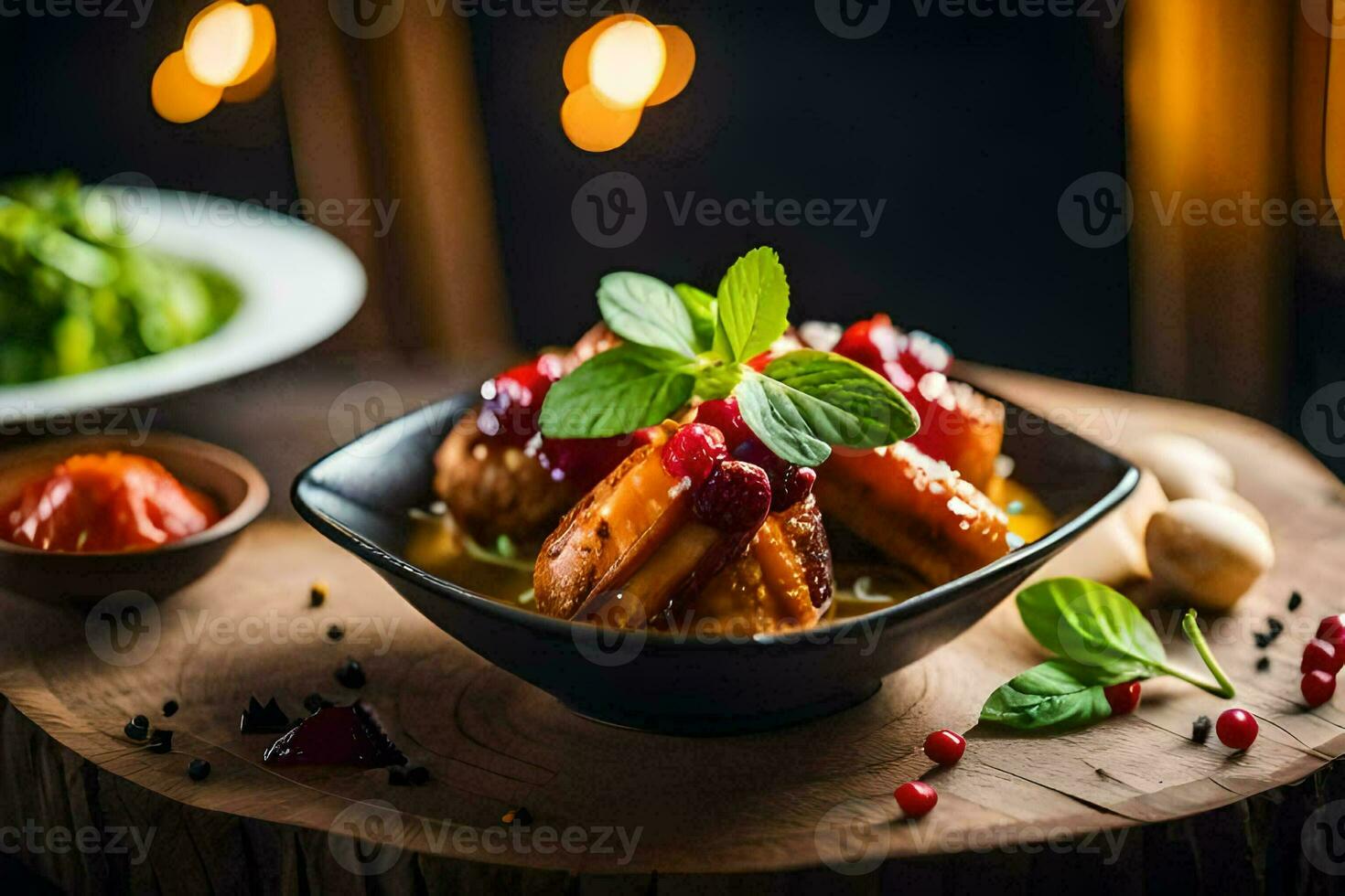 el comida de el futuro es aquí. generado por ai foto