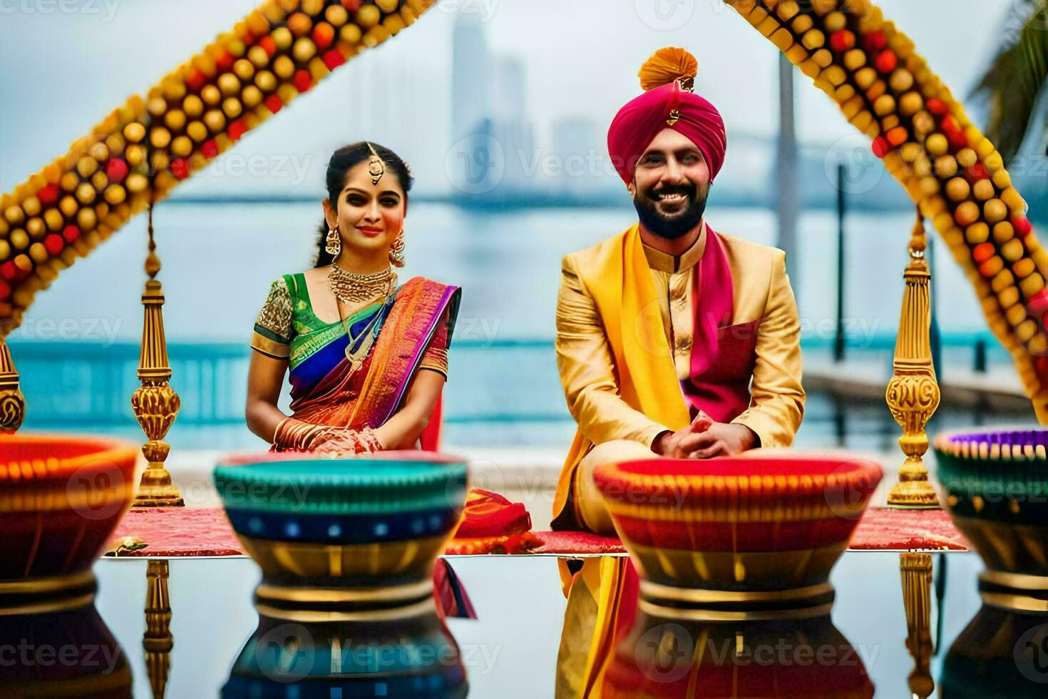 indian wedding in dubai. AI-Generated photo