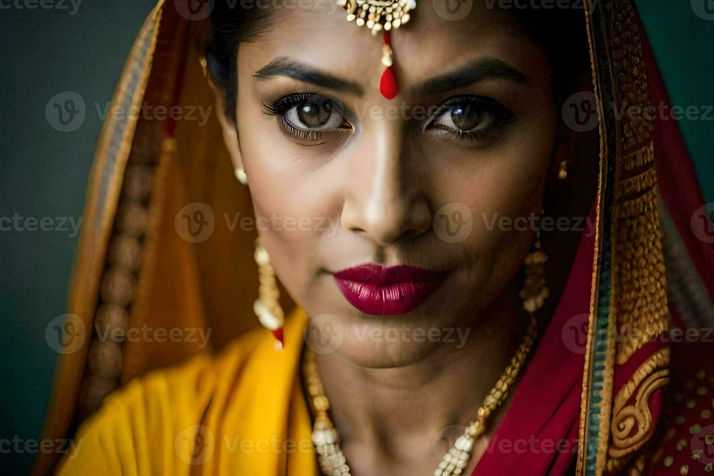 portrait of a beautiful indian woman. AI-Generated photo