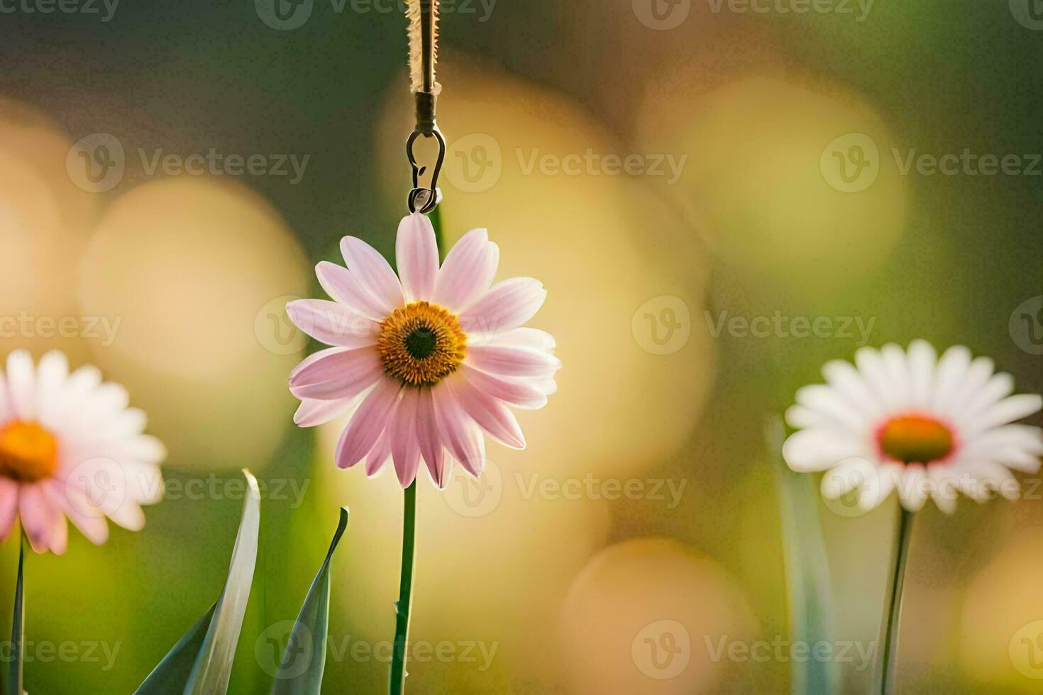 pink daisies in the garden. AI-Generated photo