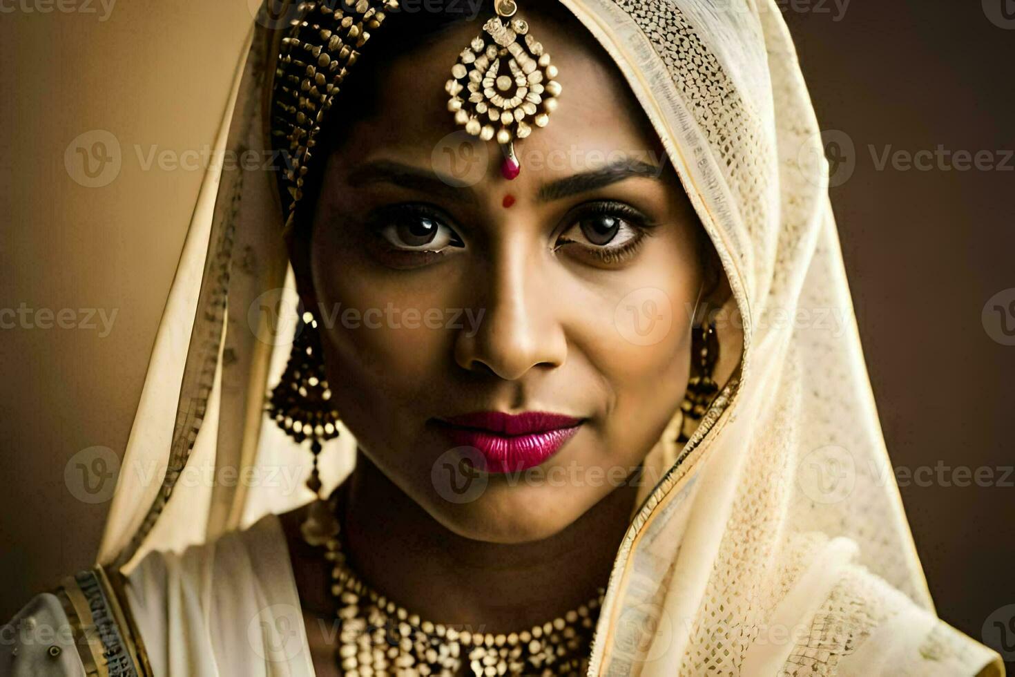 portrait of a beautiful indian woman. AI-Generated photo
