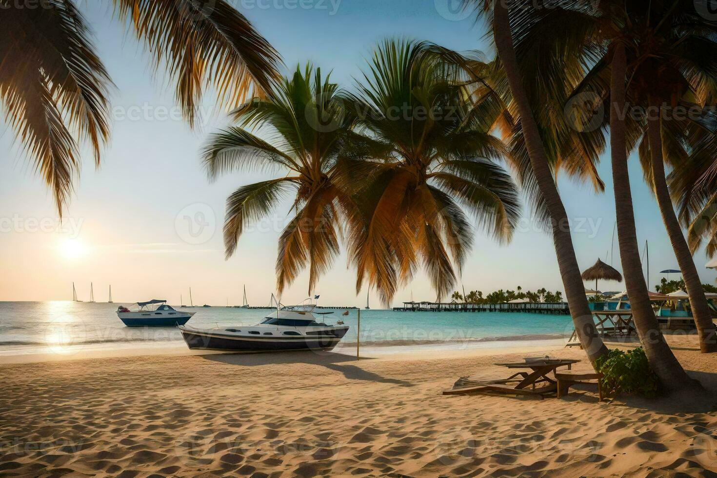 el playa a o cerca el hotel. generado por ai foto