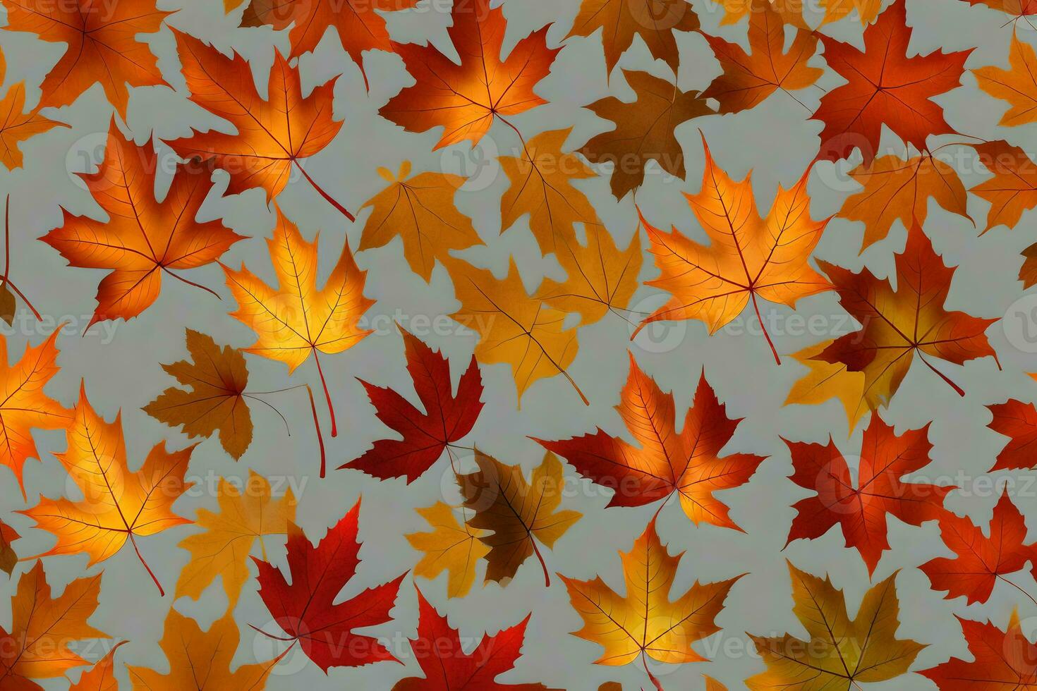 autumn leaves seamless background vector. AI-Generated photo