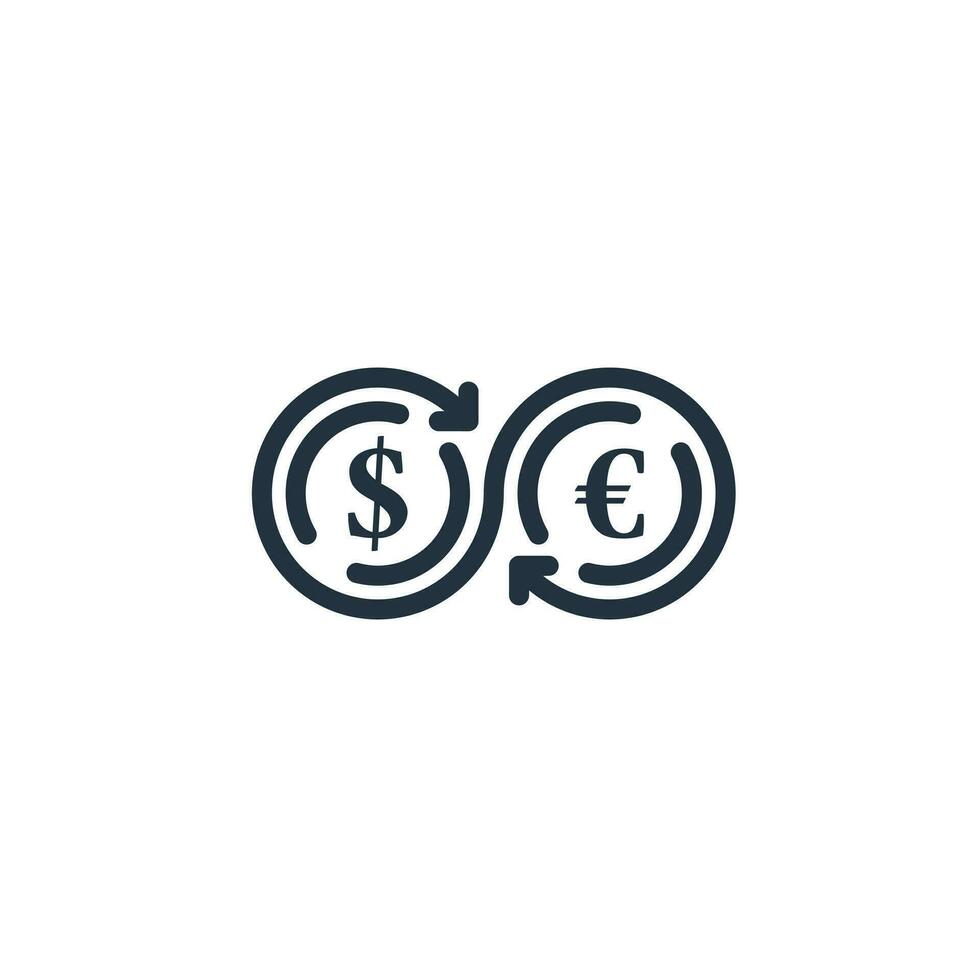 Money exchange icon isolated on white background. Euro and Dollar Cash transfer symbols. illustration of Money exchange icon for web and mobile design. vector