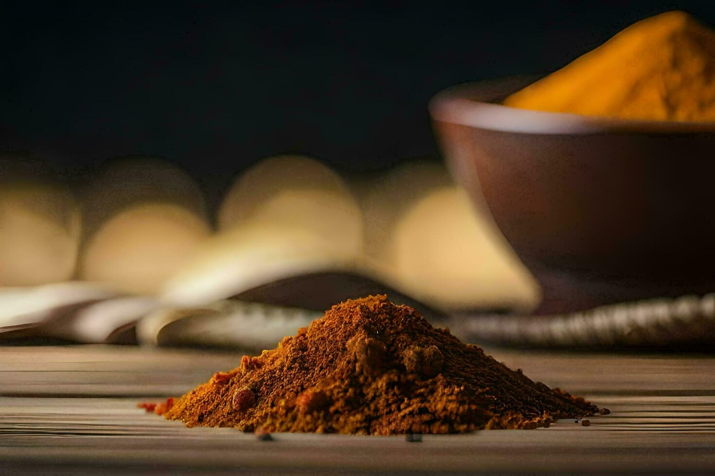 tumeric powder in a bowl. AI-Generated photo