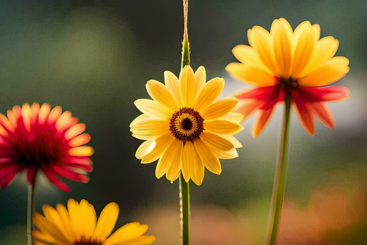 foto fondo de pantalla el cielo, flores, el sol, el flores, el sol, el flores. generado por ai