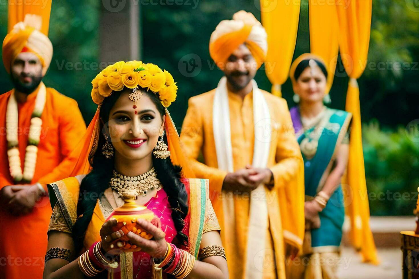 indio Boda en jaipur. generado por ai foto