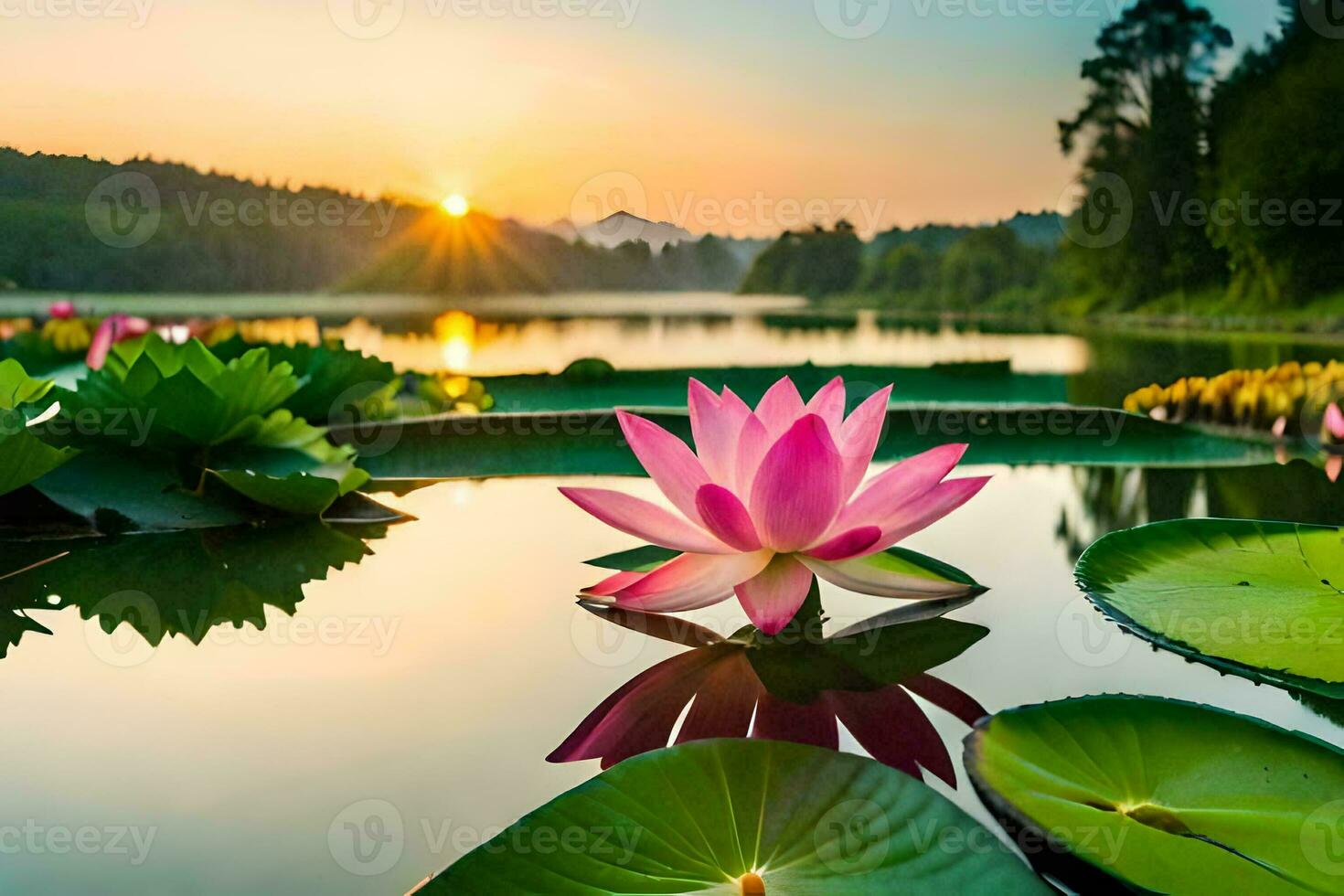 the lotus flower is a symbol of peace and harmony. AIGenerated