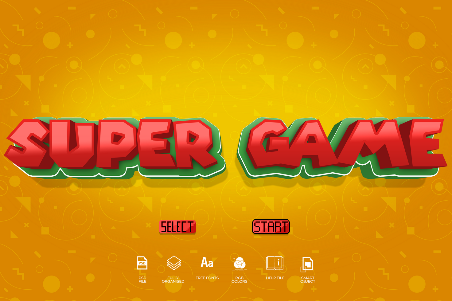 Gaming Text PSD Template