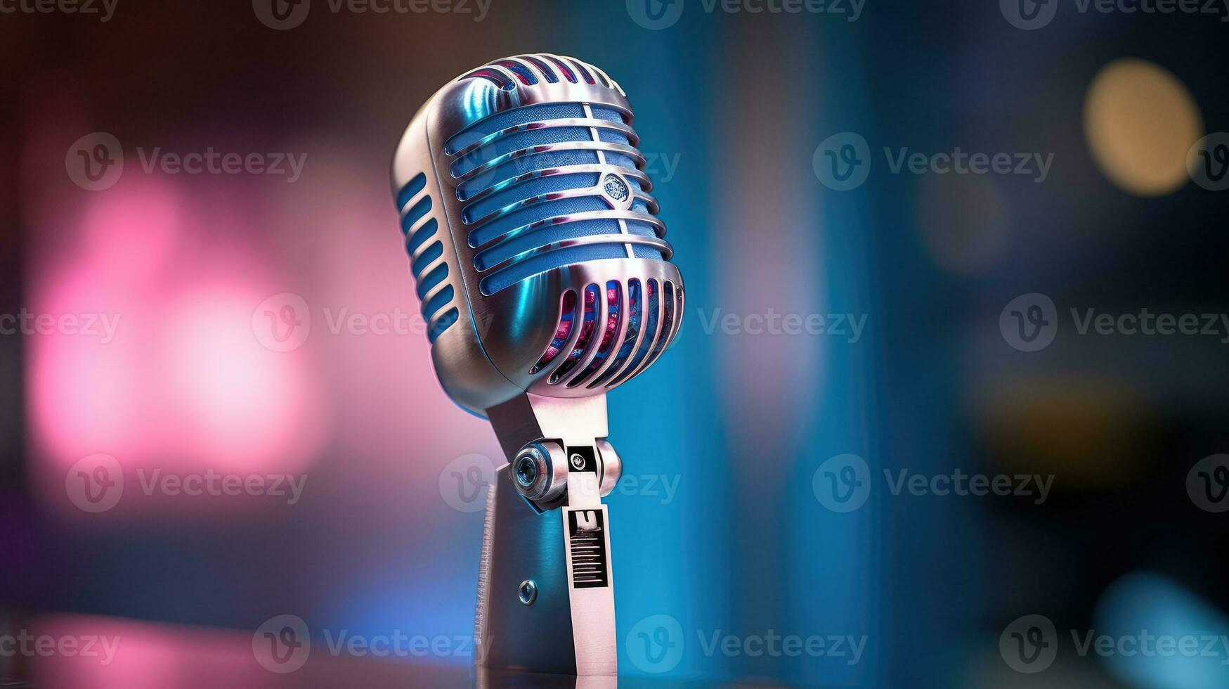 podcast mike colorful background photo