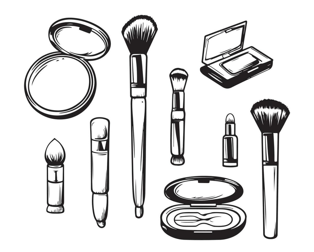 Set Drawing Female Accessories Cosmetics Stock Vector (Royalty Free)  376463794