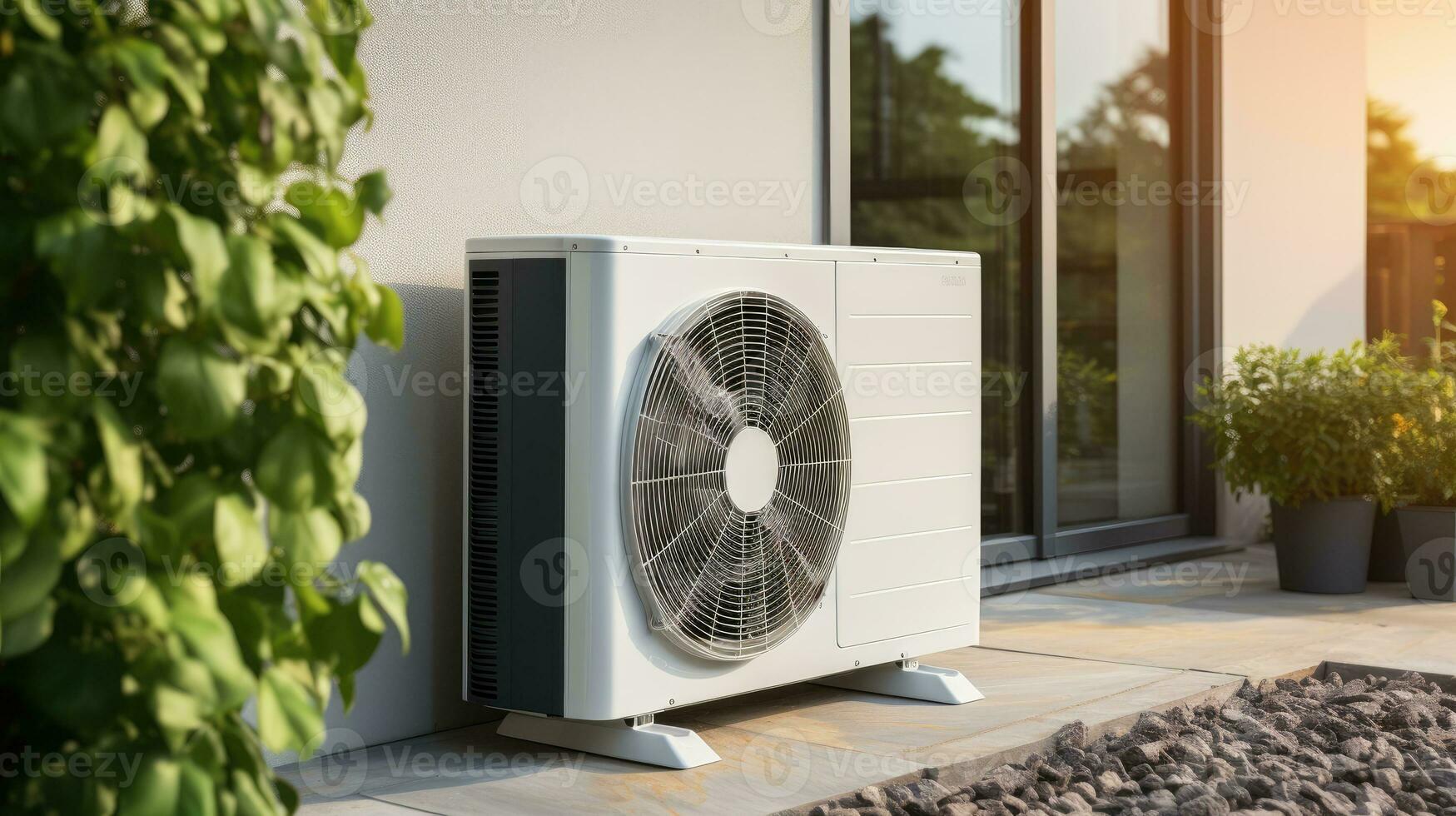 Modern air conditioner in room photo