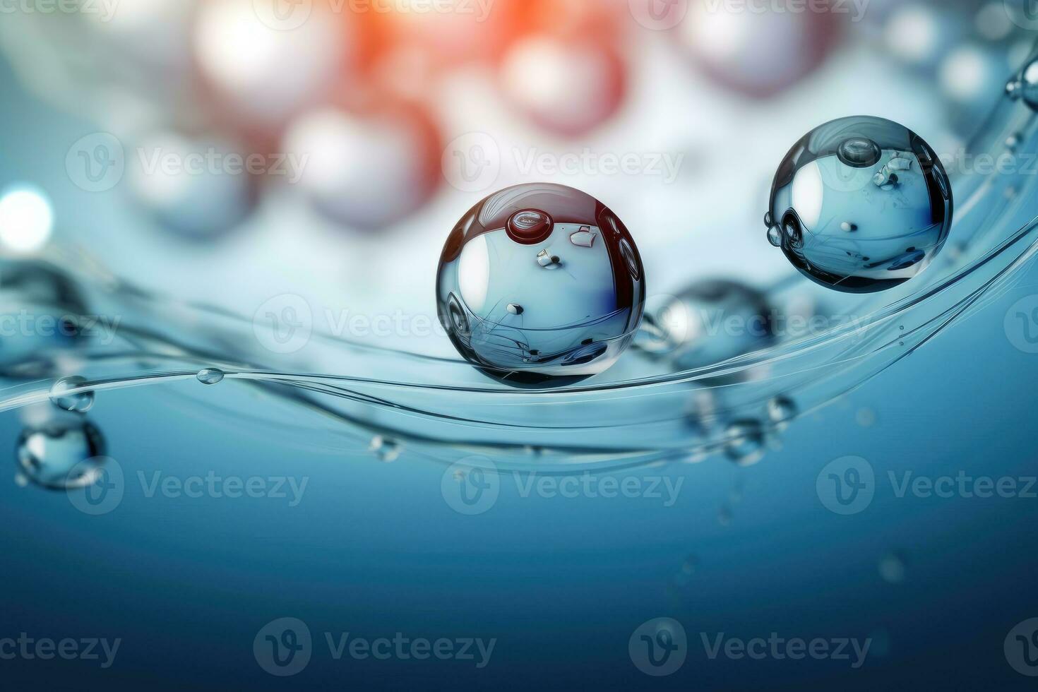 molecules in abstract space. Science and medical background photo