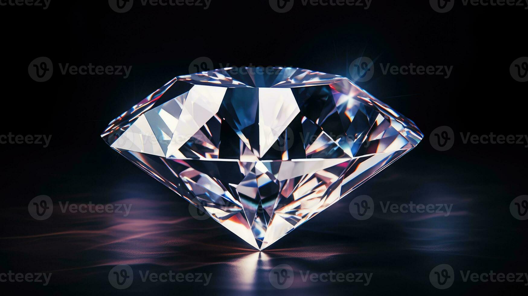 Beautiful diamond on a black background photo