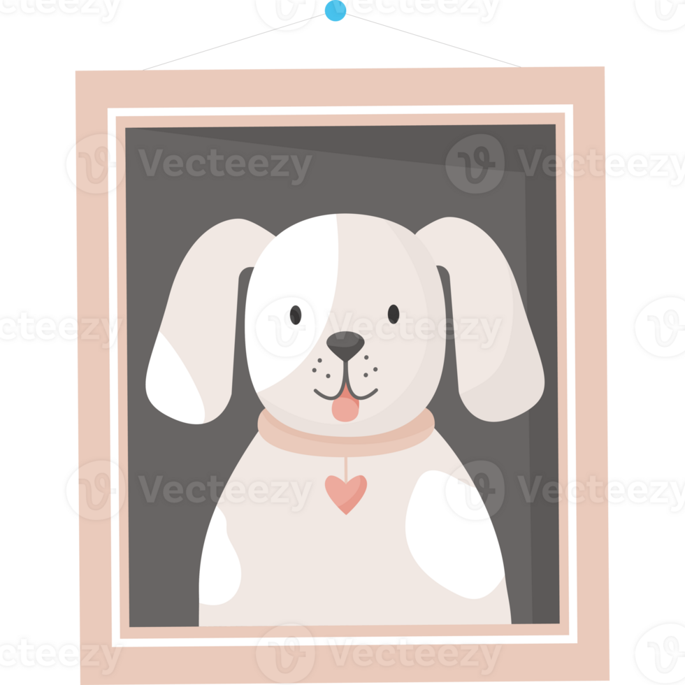 Photo frame with portrait dog png