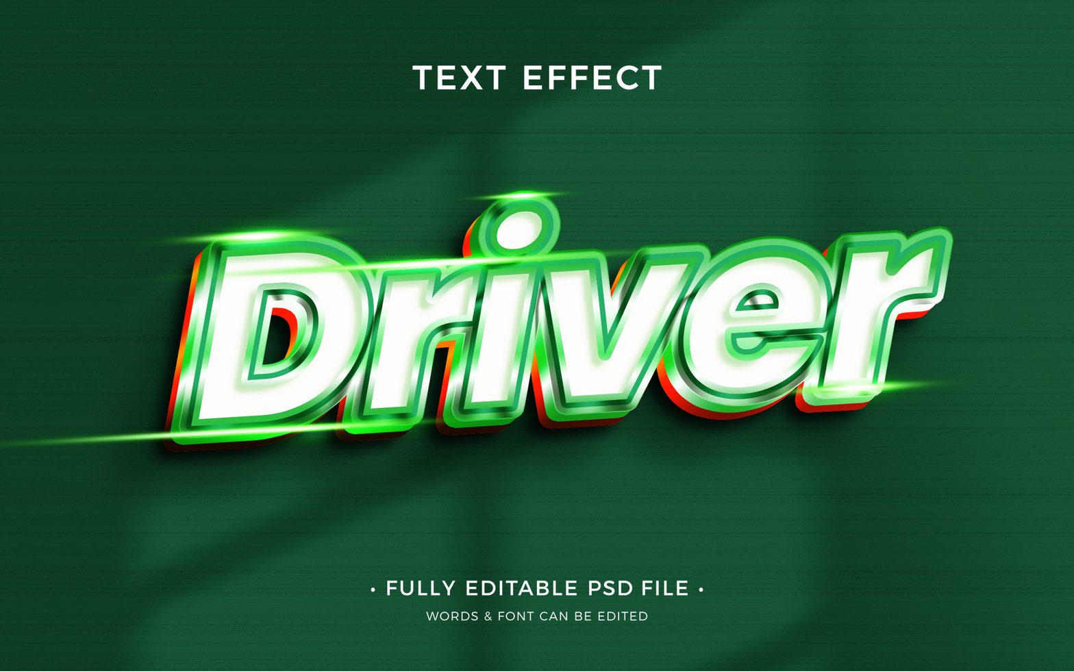 Green Bold Driver PSD Text Effect