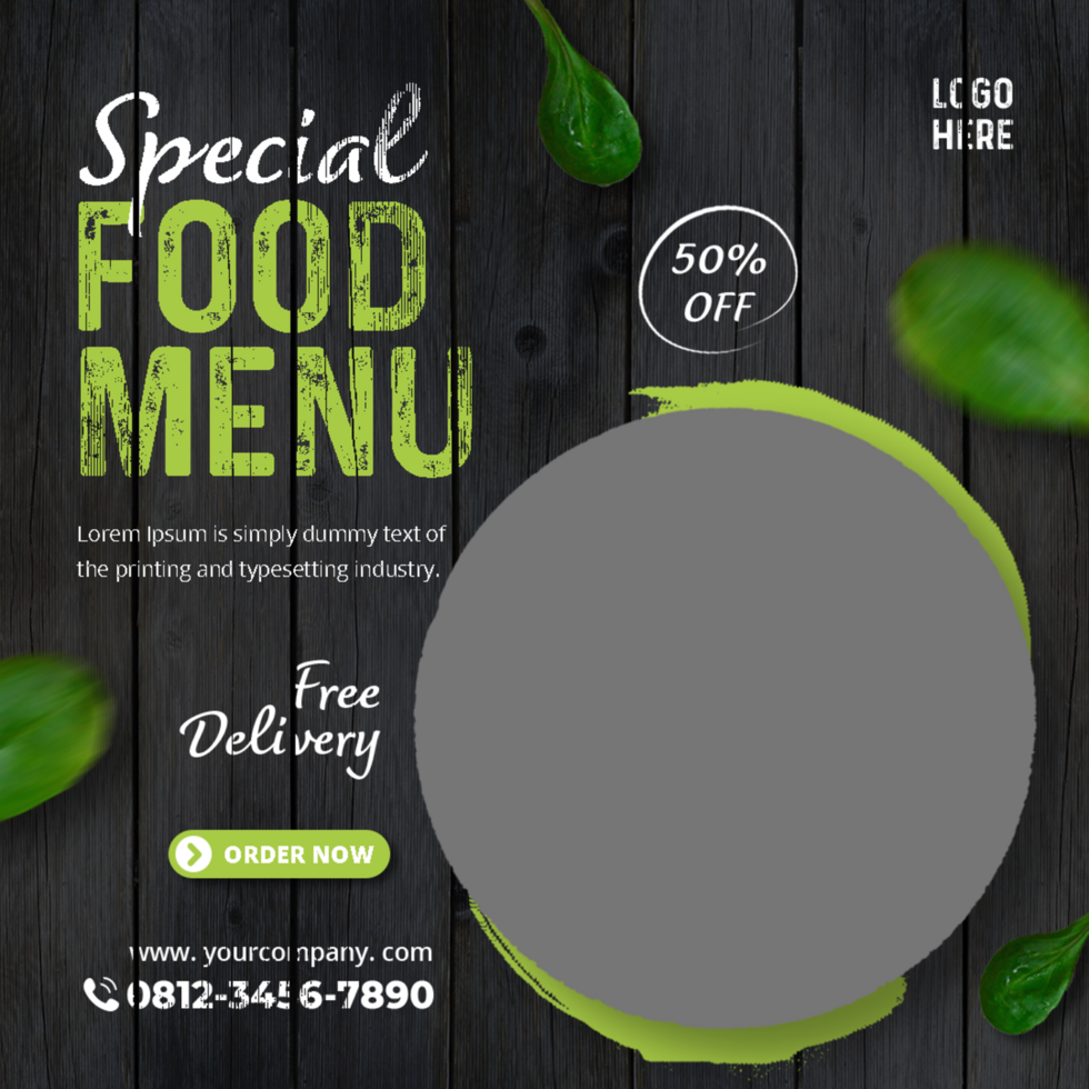 food social media template psd