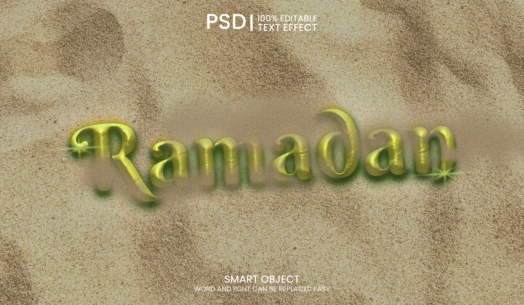 Sand Buried Effect Text psd