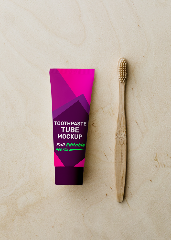 Professional Toothpaste Tube Mockup for Cosmetic Product Packaging and Branding Showcase psd