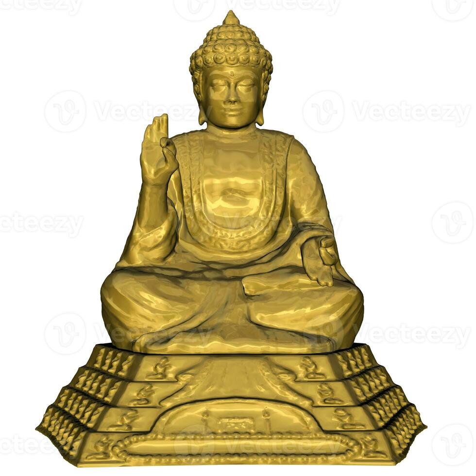 Golden Buddha - 3D render photo