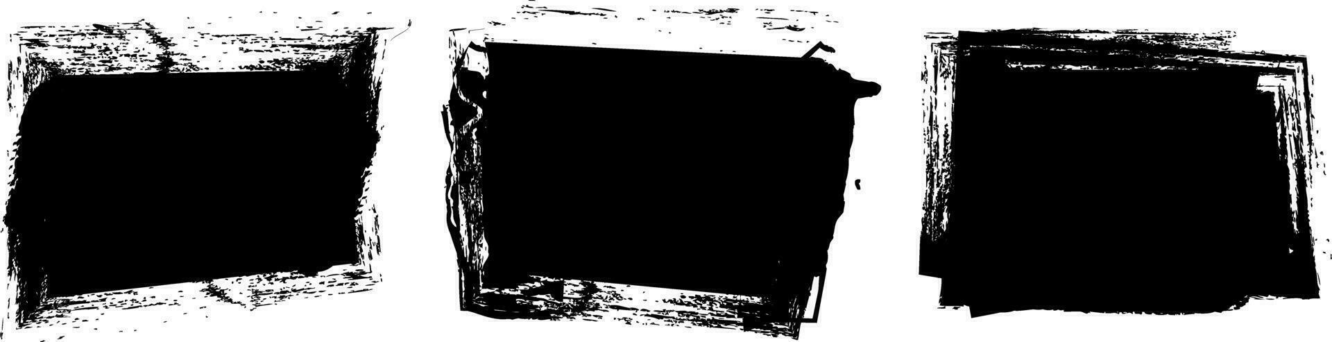 Grunge Black Paint Stain Vector Elements
