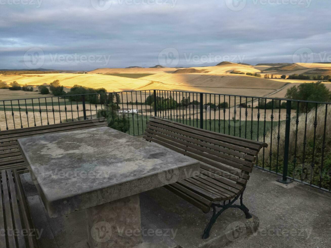 Countryside near Granon, Spain. Village on the camino de Santiago. photo