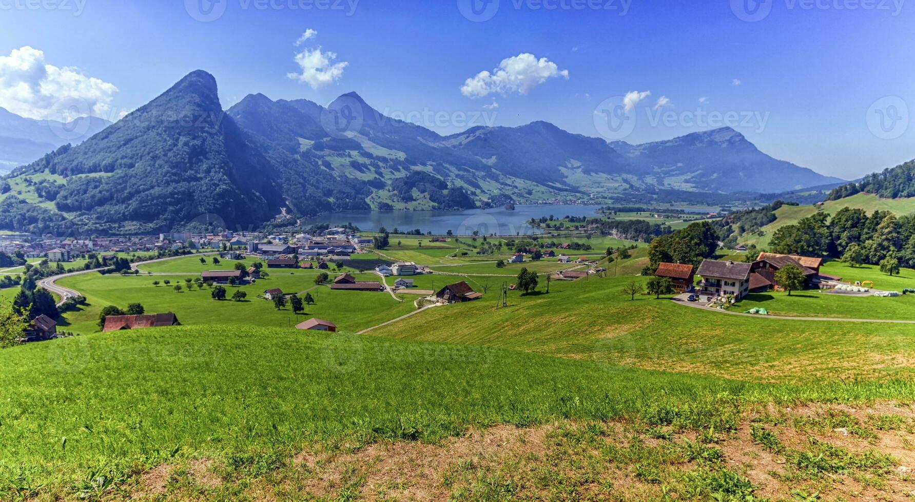 Schwyz and Zurich canton view, Switzerland photo