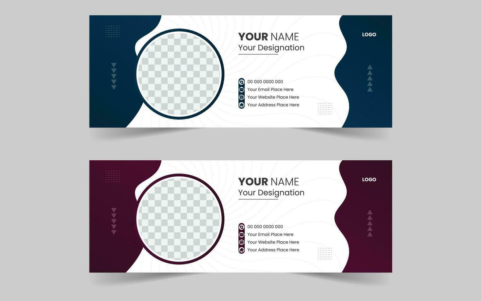 Free VECTOR Email Signature Template Design and Social Cover Templates