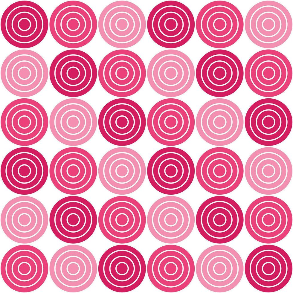 rosado circulo modelo. circulo vector sin costura modelo. decorativo elemento, envase papel, pared losas, piso losas, baño losas.