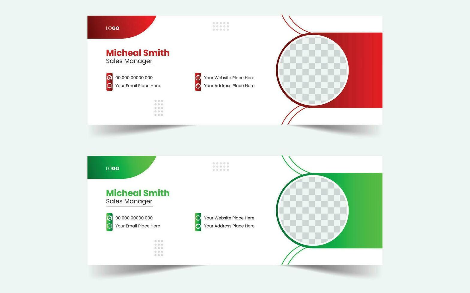 Free vector Email Signature Template Design and Facebook Cover Template