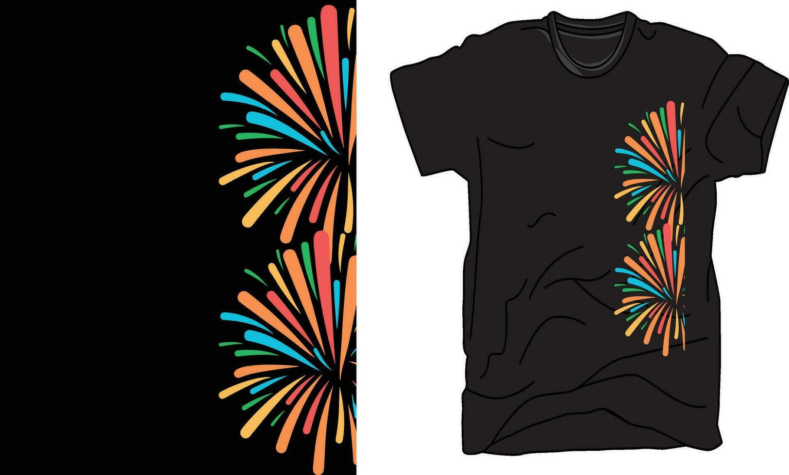 camiseta presentando un multicolor forma diseño en vector. vector