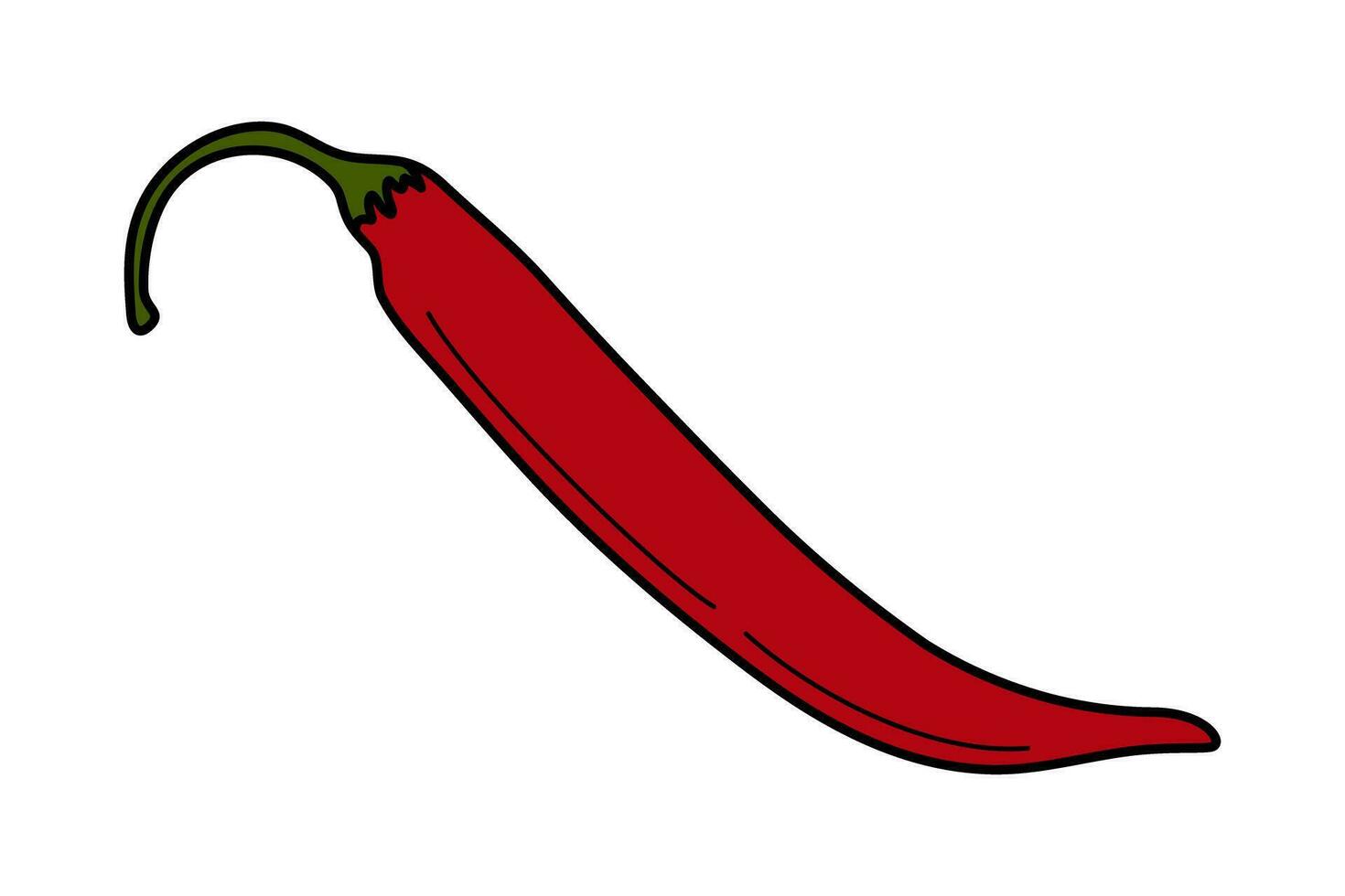 Vector abstract isolated image of Red hot Chili pepper in trendy bright colors. Sticker. Icon. EPS