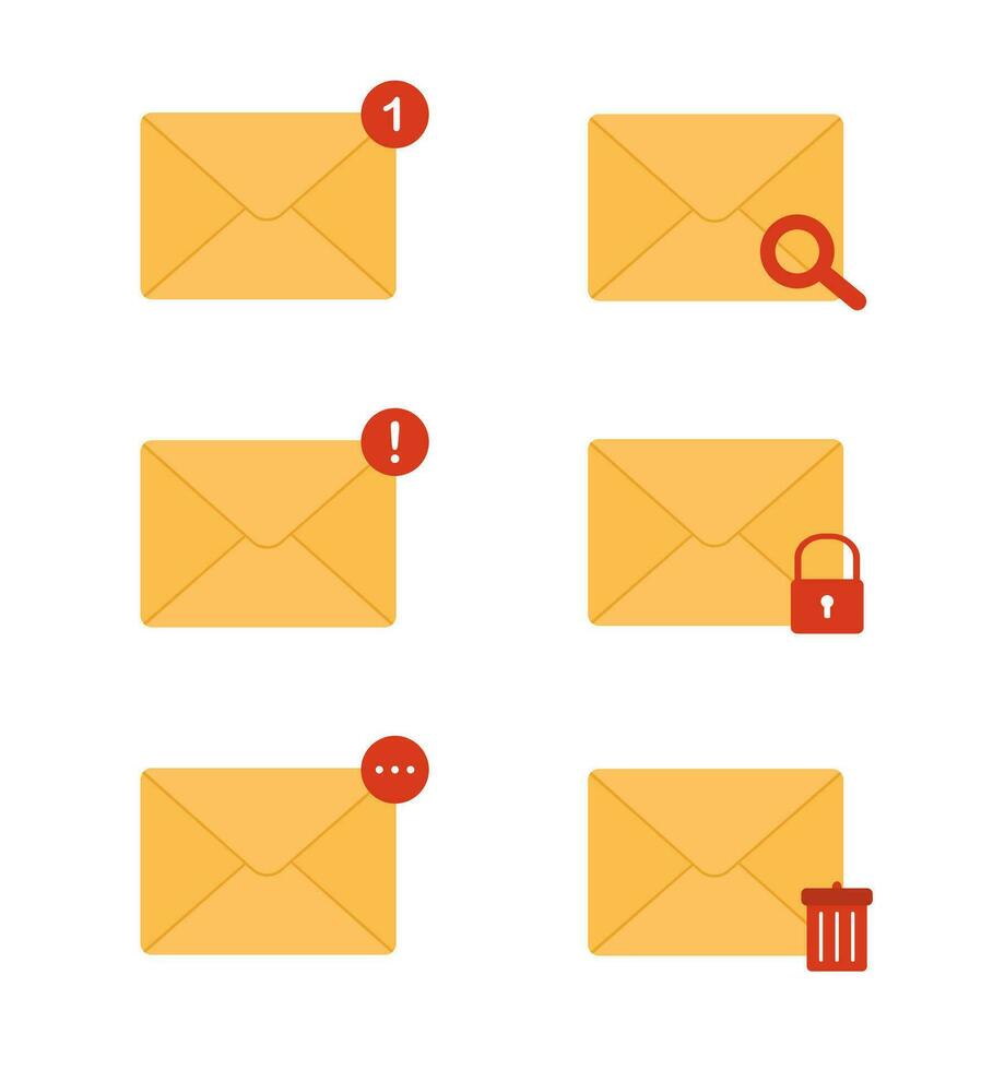 Mail envelope icon. Receiving SMS messages, notifications, invitations. Concept of delivery correspondence and letters. Vector illustration in flat cartoon style