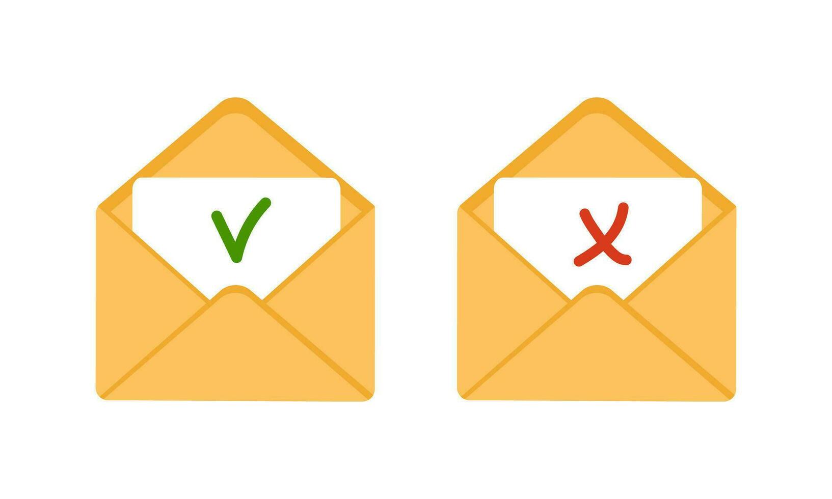 Mail envelope icon. Receiving SMS messages, notifications, invitations. Concept of delivery correspondence and letters. Vector illustration in flat cartoon style