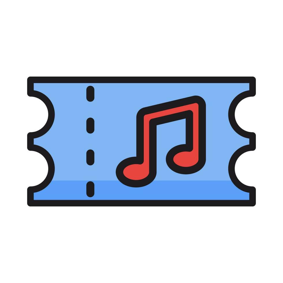 música concierto boleto icono, sencillo boleto ilustración aislado en un blanco antecedentes. vector