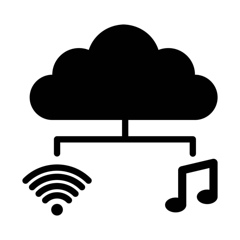 Music cloud streaming icon, simple online music illustration isolated on white background. vector