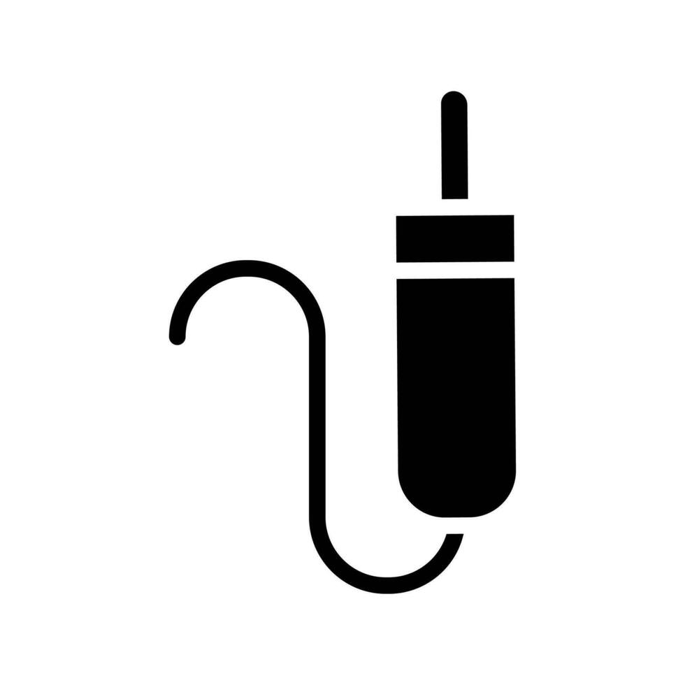 Sound cable, audio plug, cord icon vector image.Suitable for use on web apps, mobile apps and print media. isolated on white background.