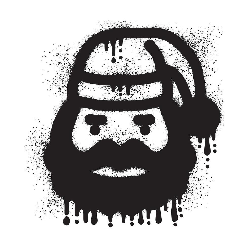 Santa claus graffiti with black spray paint vector