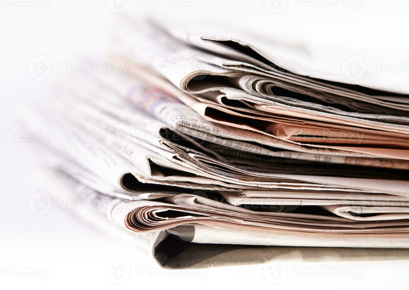 International newspapers on white. photo