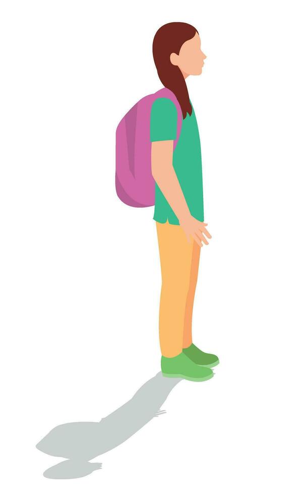 vector illustration of students in different postures